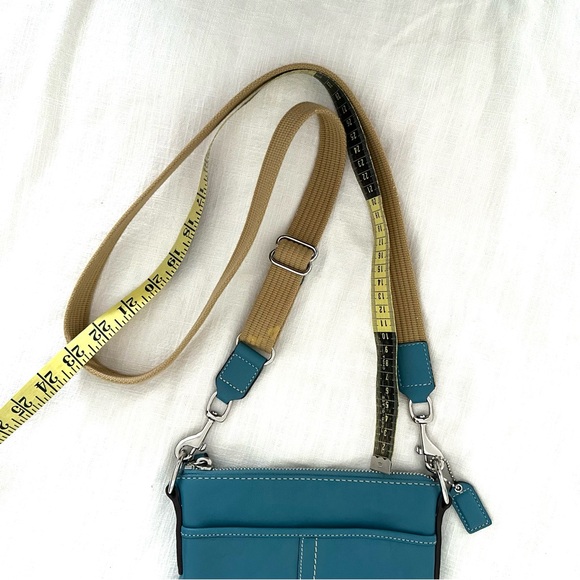 Coach Vintage Y2K Teal Turquoise Blue Leather Crossbody Bag - Picture 6 of 6